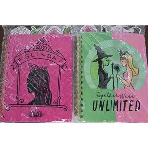 Wicked Glinda Unlimited Journals Set Of 2 A5 Spiral Notebook Kids Pink Green
